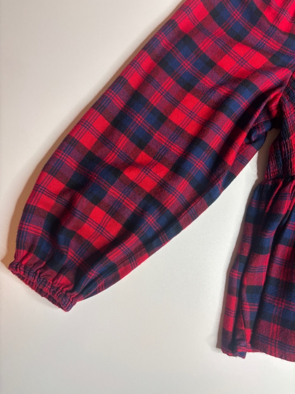 Torrid Plaid Smocked Babydoll Top Size 1 Cottagecore Boho - Picture 4 of 7